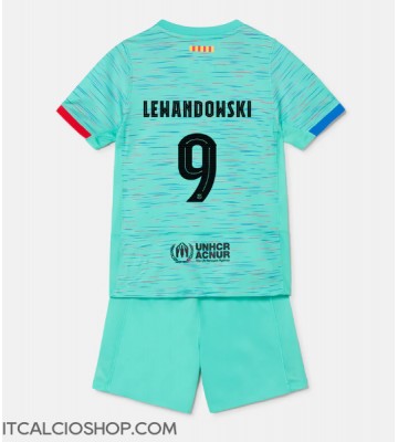 Barcelona Robert Lewandowski #9 Terza Maglia Bambino 2023-24 Manica Corta (+ Pantaloni corti)